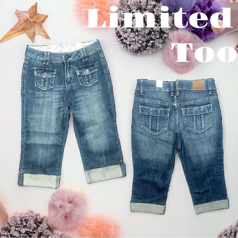 Limited Too l Girls Capri l Simply Low l Flap Pocket Design l Rolled Hem l NWT